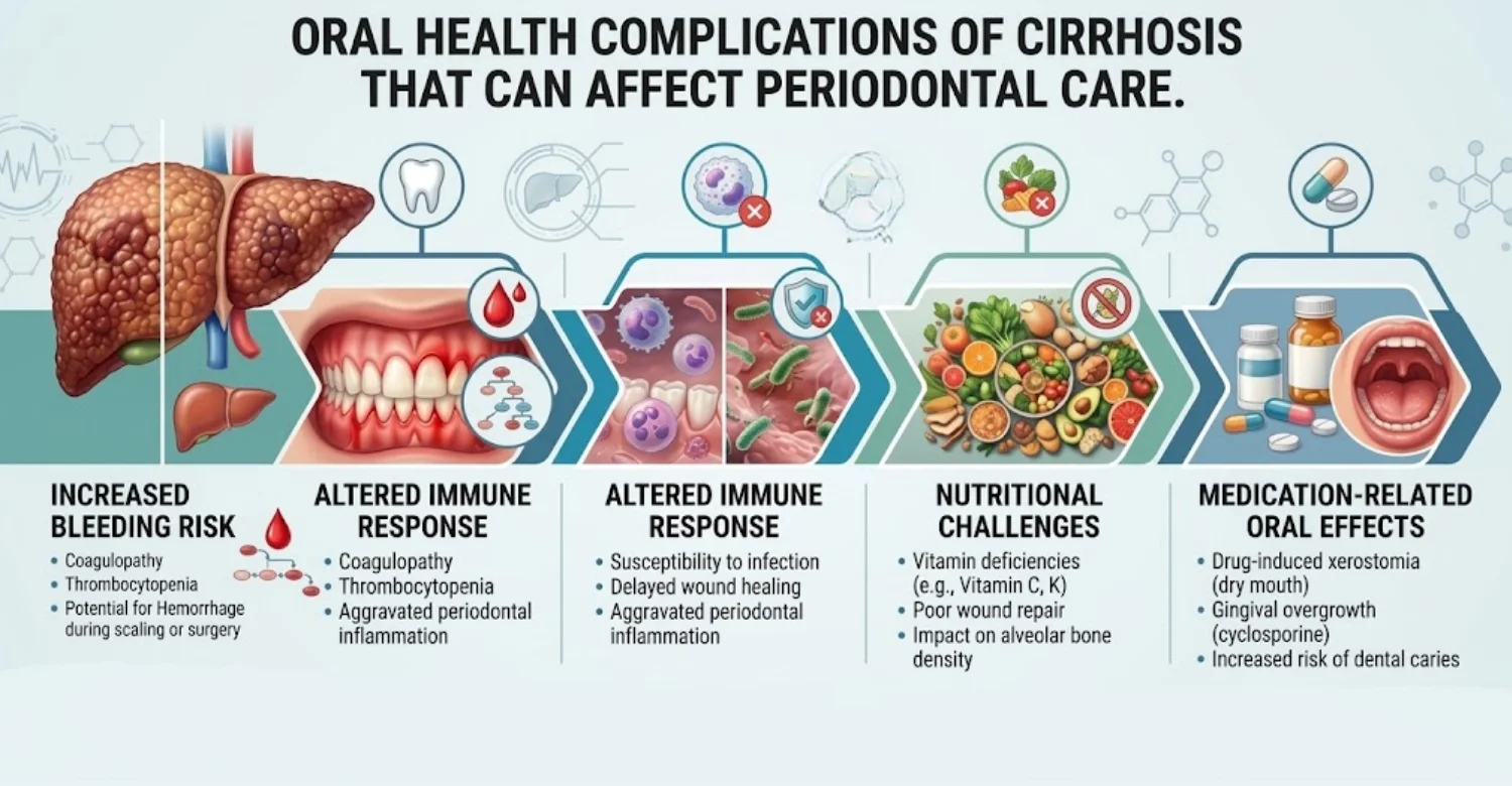Oral Health Complications of Cirrhosis That Can Affect Periodontal Care infographic